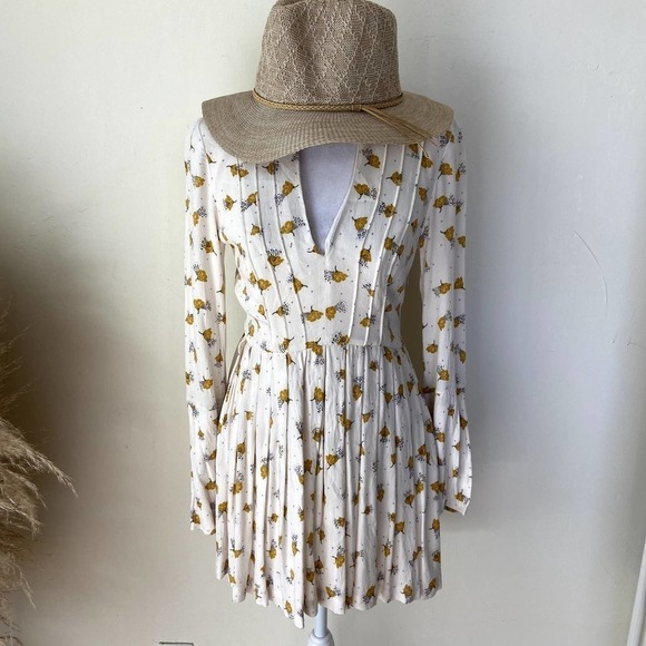 Free People Tegan Printed Floral Dress Size 2 - Picture 5 of 14